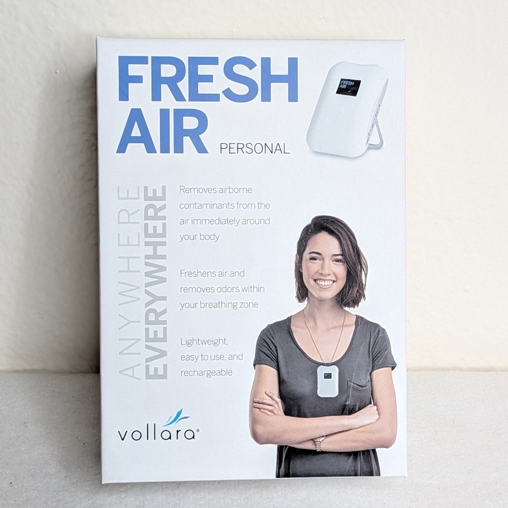 Vollara Fresh Air Personal Portable Air Purifier White Rechargeable NIB